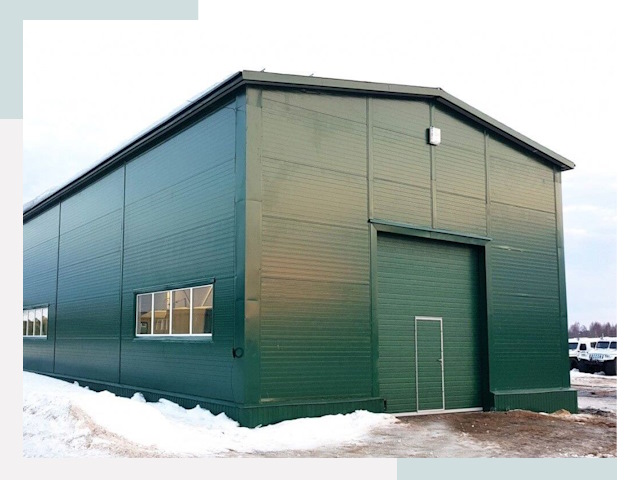 Двускатные ангары в Сибае